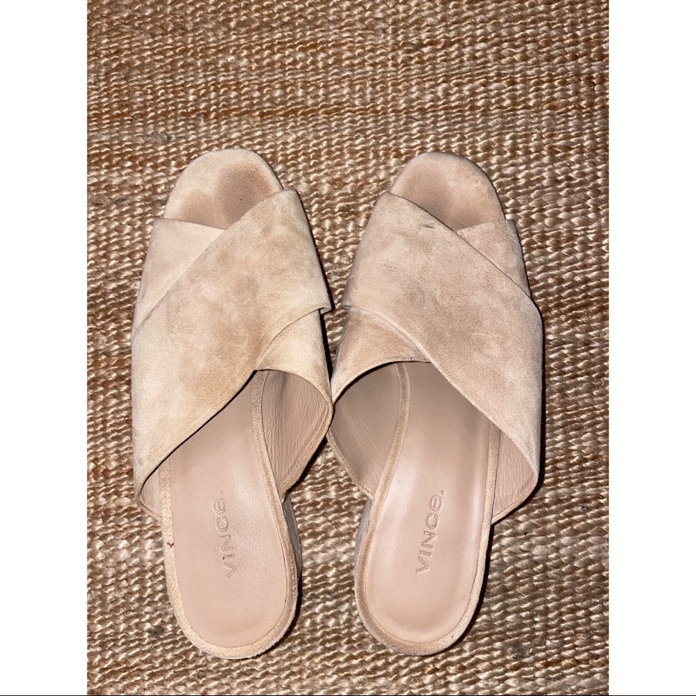 Vince Beige Suede “Vero Cuoio” Heeled Sandals